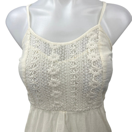 Element Women's Cream Crochet Sleeveless High Low Blouson Midi Dress Size S