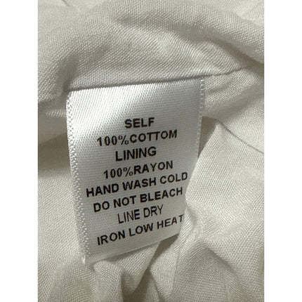 Molly Green White Collared Short Sleeve Tiered  Mini Flare Shirt A-Line Dress M