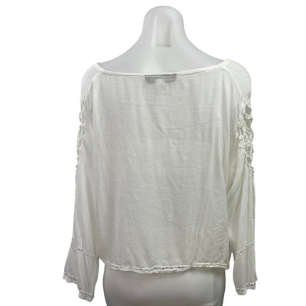 Stylestalker Women's White Scoop Neck Cutout Hi-Low T Shirt Blouse Top Size 6