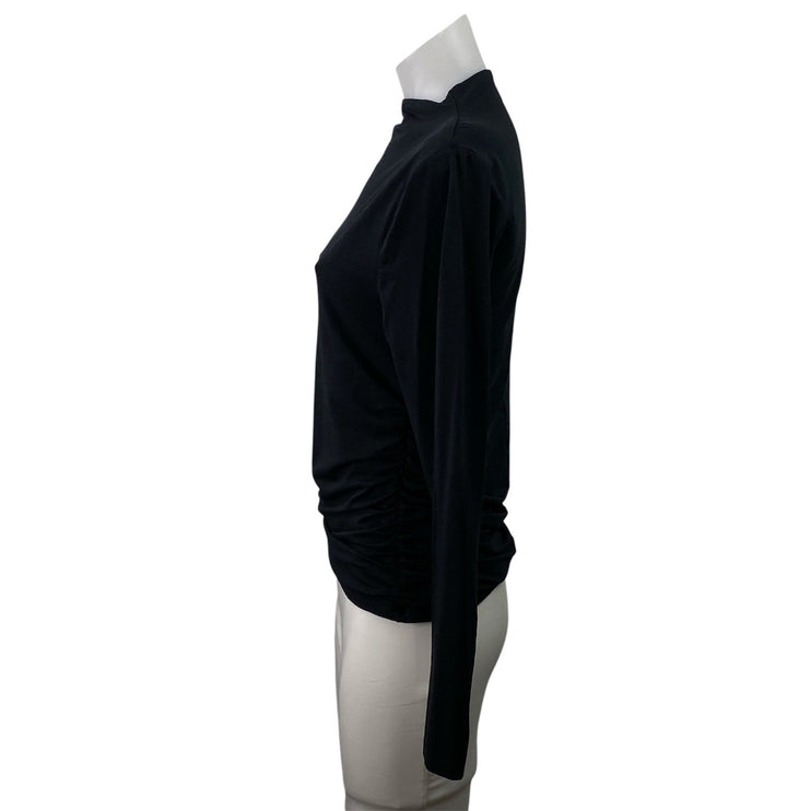 Abercrombie & Fitch Women's Black Mock Neck Long Sleeve T Shirt Tee Top Size L
