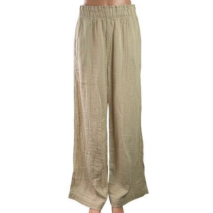 GAP Women's Beige Pleated High Waisted Palazzo Wide Leg Baggy Trousers Pants S