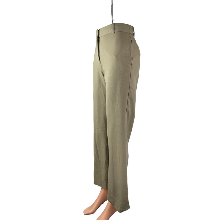 Aritzia Babaton Womens Beige Khaki Wool High Rise Wide Leg Trousers Pants Size 0