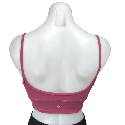 Lululemon Womens Pink Knit Sleeveless Stretch Cami Camisole Crop Tank Top Size 2