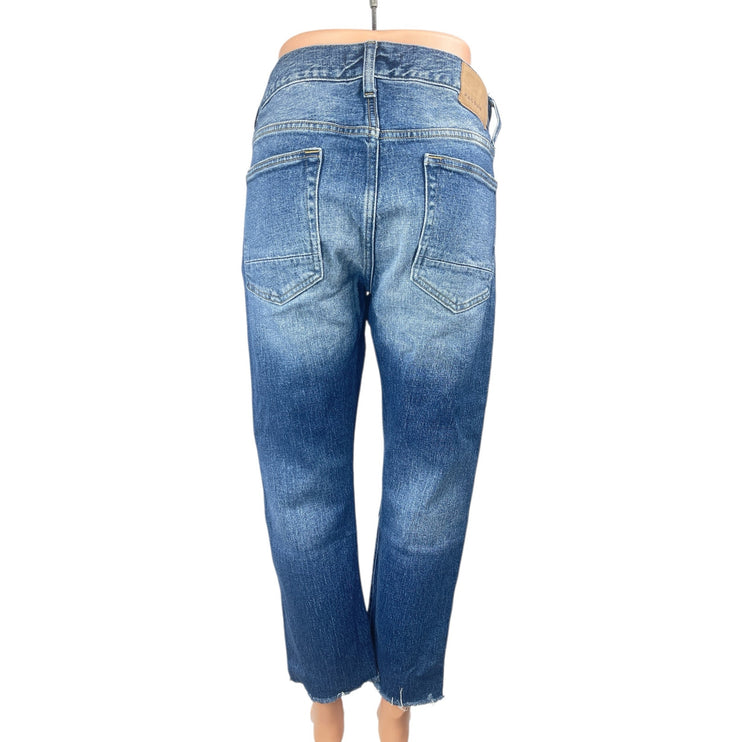 Pacsun Vintage Skinny Womens Blue High Rise Frayed Hem Denim Jeans Pants 32x32