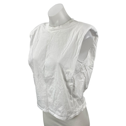 Aritzia Babaton Women's White Sleeveless Crew Neck Muscle Tee T-Shirt Tank Top S