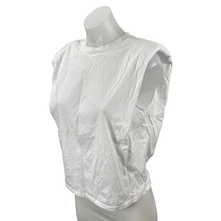 Aritzia Babaton Women's White Sleeveless Crew Neck Muscle Tee T-Shirt Tank Top S