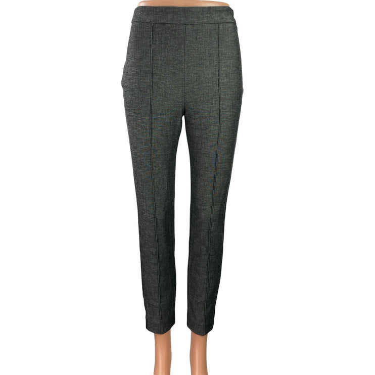 MNG Mango Suit Womens Gray High Waisted Skinny Zipper Trousers Dress Pants Sz 2