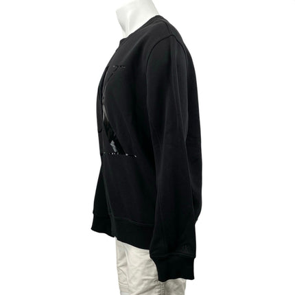 Calvin Klein Jeans Men's Black Logo Long Sleeve Crewneck Sweatshirt Top Size L