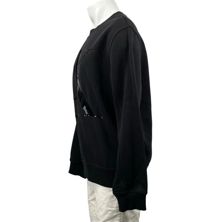 Calvin Klein Jeans Men's Black Logo Long Sleeve Crewneck Sweatshirt Top Size L