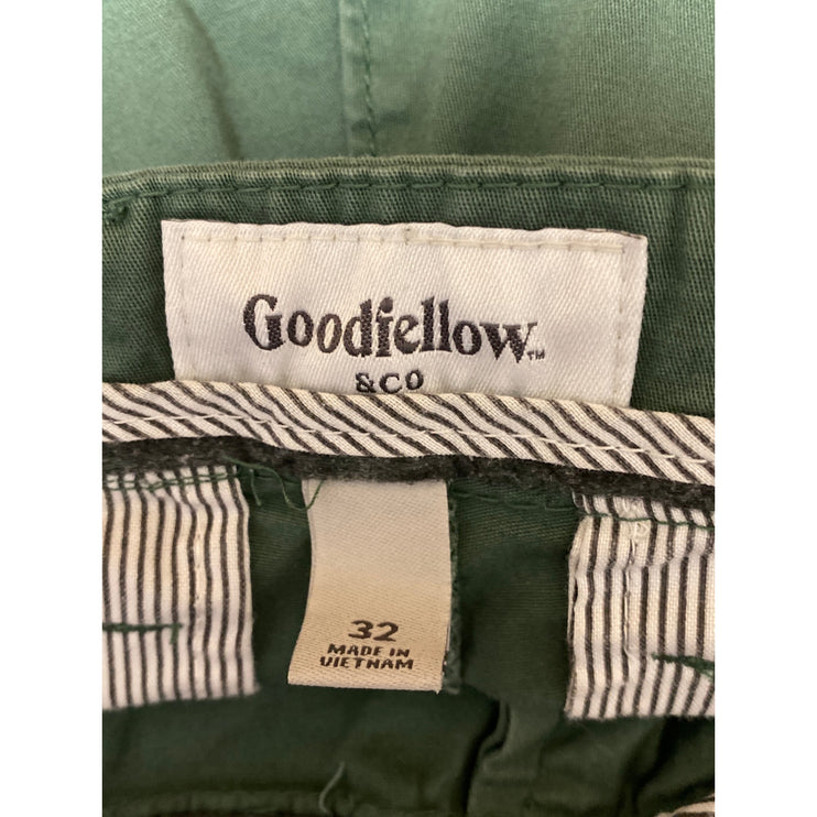 Goodfellow & CO Men's Green High Rise Slim Straight Chino Bermuda Shorts Size 32