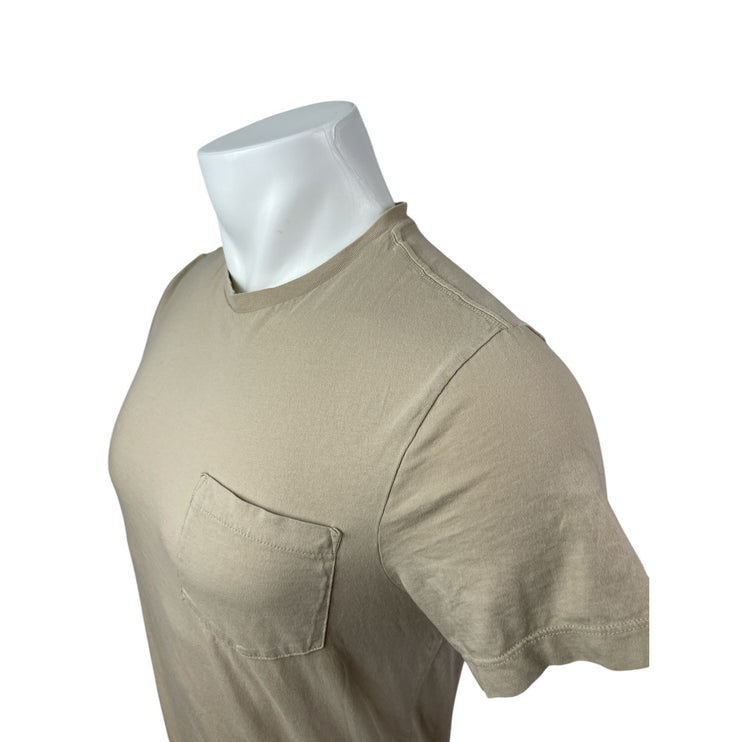 J.Crew Broken In Short Sleeve Pocket Men's Beige Slim Basic Tee T-Shirt Top Sz S