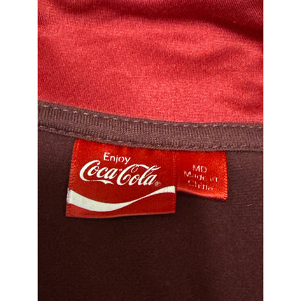 Womens Red Coca Cola Long Sleeve Striped Colorblock Zip Up Track Bomber Jacket M