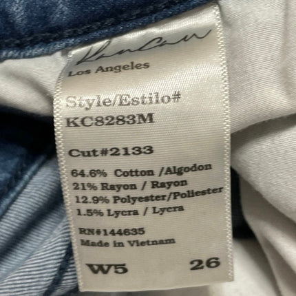 Kancan Women's Blue Distressed High Rise Medium Wash Skinny Denim Jeans Size 26