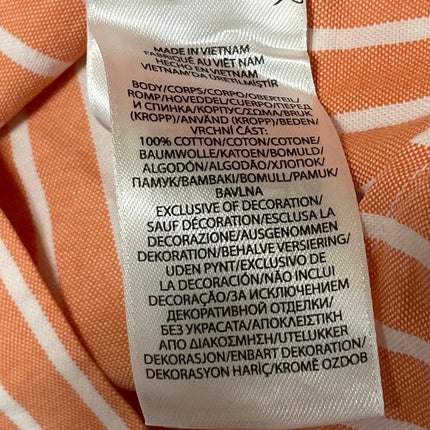 NEW Polo Ralph Lauren Orange White Long Sleeves Striped Button Down Shirt Top M