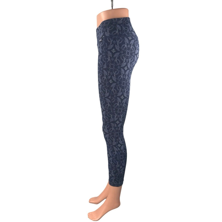 Patagonia Capilene Midweight Women Blue Cropped Base Layer Leggings Pants Sz XXS