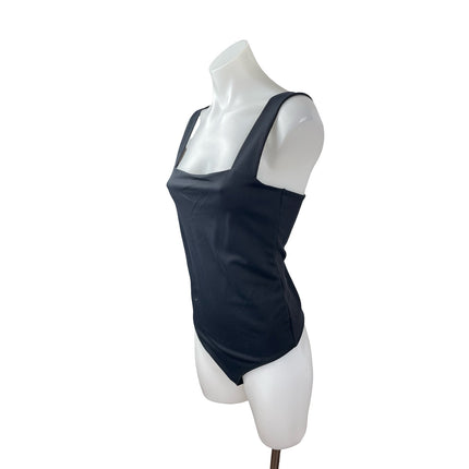 Abercrombie & Fitch Women's Black Square Neck Tank Thong Bodysuit Top Size M
