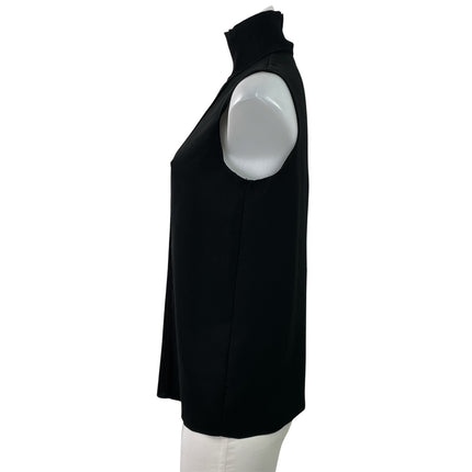 VINCE Women's Black Sleeveless Turtleneck Pleated Sweater Vest Tank Top Size XS