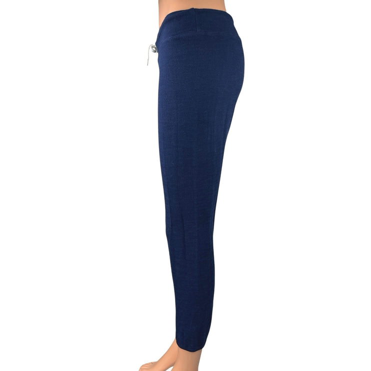 Monrow Classic Women's Blue Drawstring Low Rise Tapered Crop Sweat Pants Size S