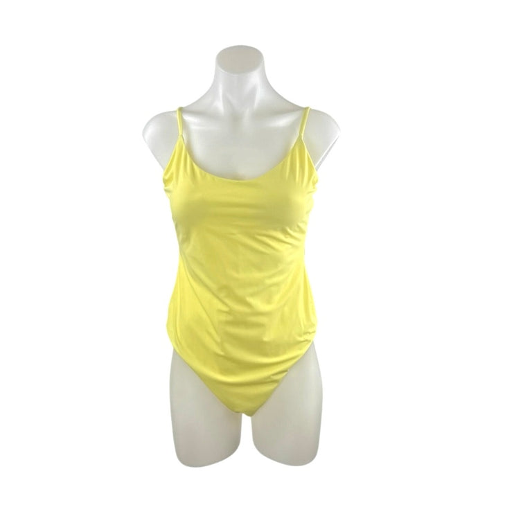 NEW Andie Yellow Sleeveless Tie Back Cami Tank One Piece Swimsuit Swimwear Sz L