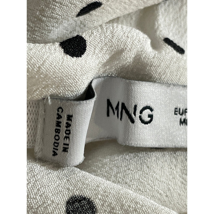 MNG Mango White Black Polka Dots Strapless Tube Bandeau Slip Midi Dress Size S