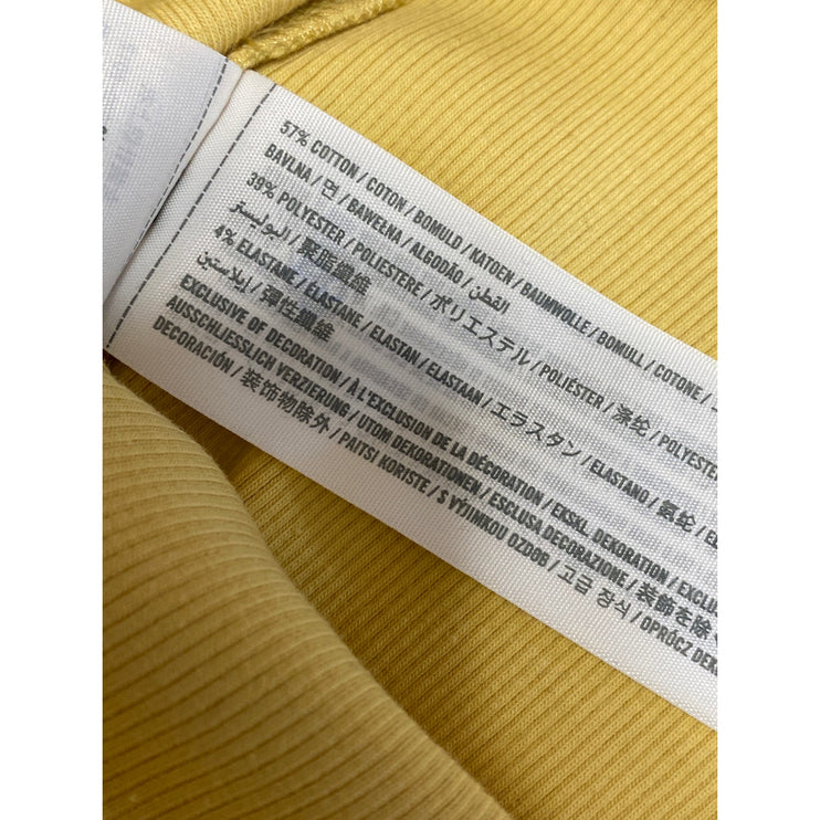 Abercrombie & Fitch Yellow Rib Knit Sleeveless Ruffle Strap Cami Crop Tank Top M