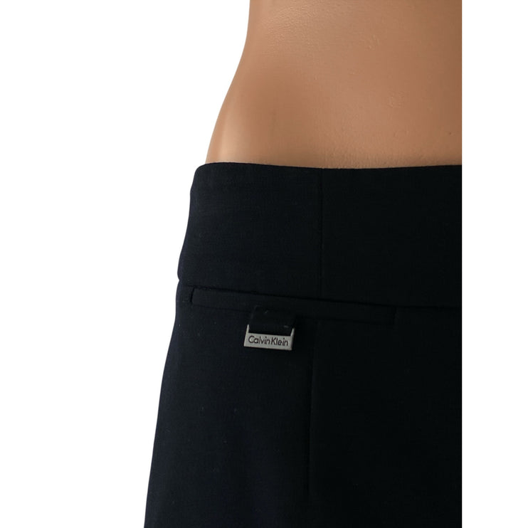 Calvin Klein Women's Black Zipper Fitted Knee-Length Straight Pencil Skirt Sz 4