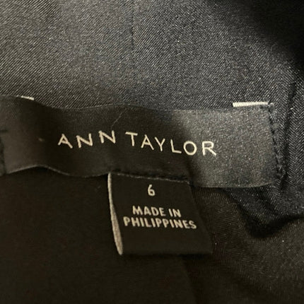 Ann Taylor Women's Black Long Sleeve Single Button Blazer Coat Jacket Size 6