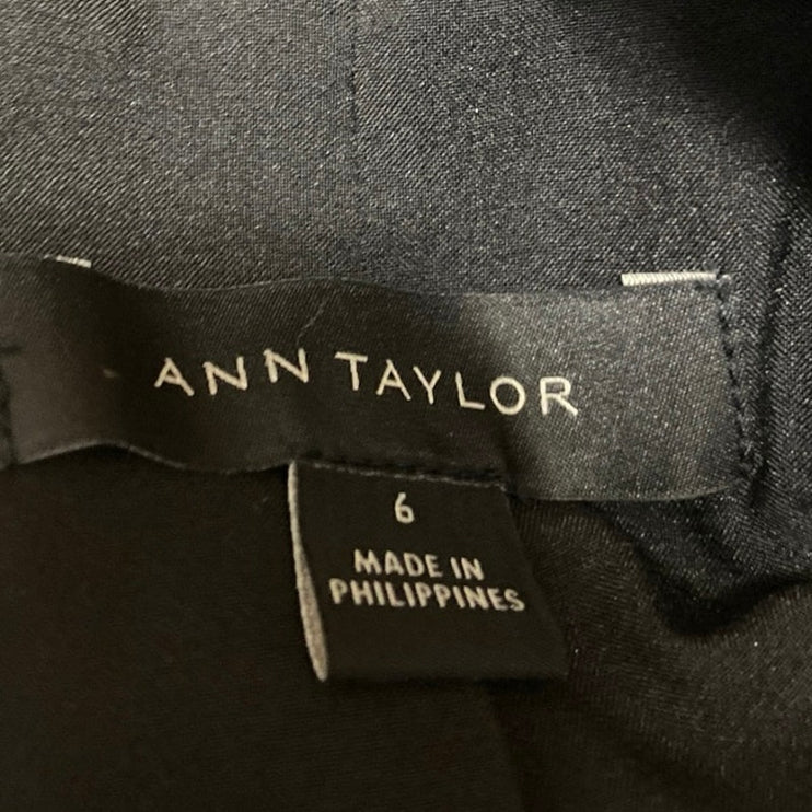 Ann Taylor Women's Black Long Sleeve Single Button Blazer Coat Jacket Size 6