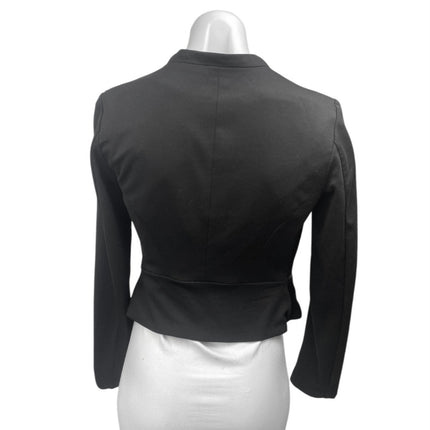H&M Divided Black Long Sleeve Open Front Pocket Crop Tuxedo Coat Blazer Jacket 4