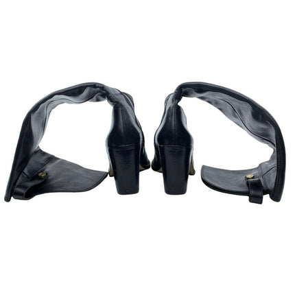 Louise Et Cie Navaria Women's Black Calf Leather Block Heel Knee High Boots Sz 7