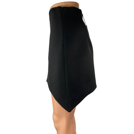 NEW Zara Women's Black Asymmetric High Waist Zipper Mini A-Line Skirt Size S