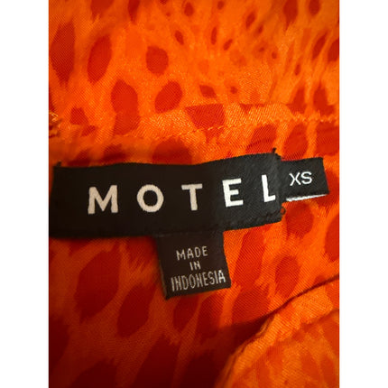 Motel Women's Coral Leopard Animal Print Slit High Waist Pencil Mini Skirt XS