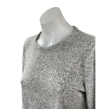Zara Women's Gray Heather Long Sleeve Round Neck Knit Boxy Sweater Top Size L