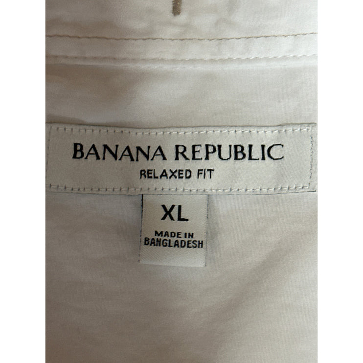 Banana Republic Men's White Relaxed Fit Long Sleeve Button Down Shirt Top Sz XL