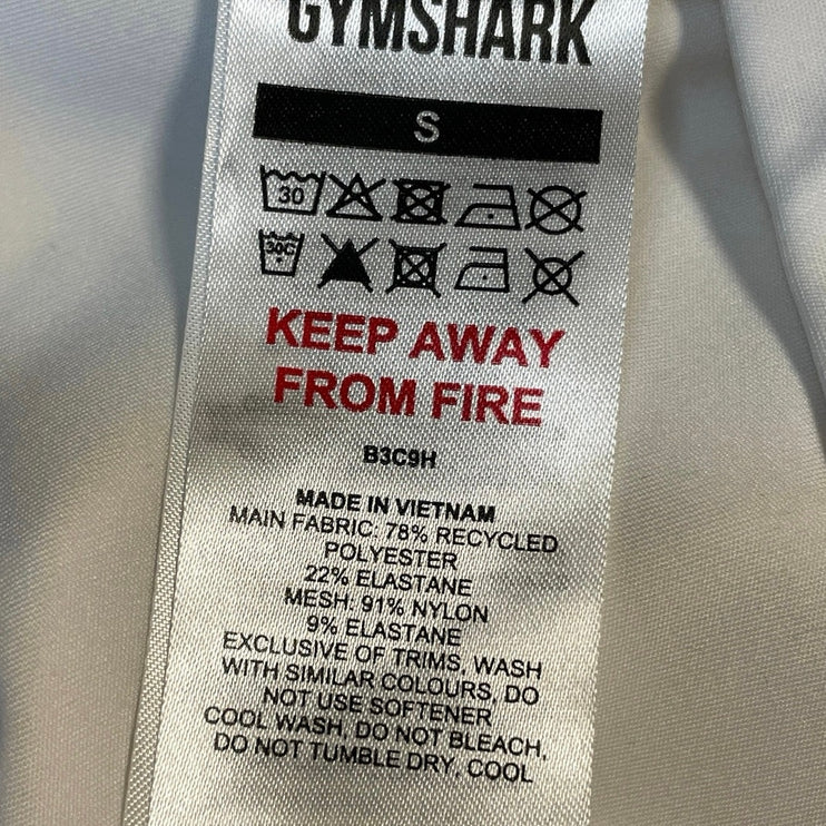 Gymshark White One-shoulder Sleeveless ActiveWorkout Sports Bra Crop Tank Top S