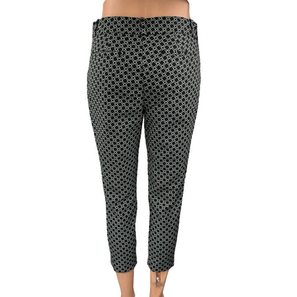 Liz Claiborne Women's Black Geometric Mid Rise Skinny Stretch Trousers Pants 2