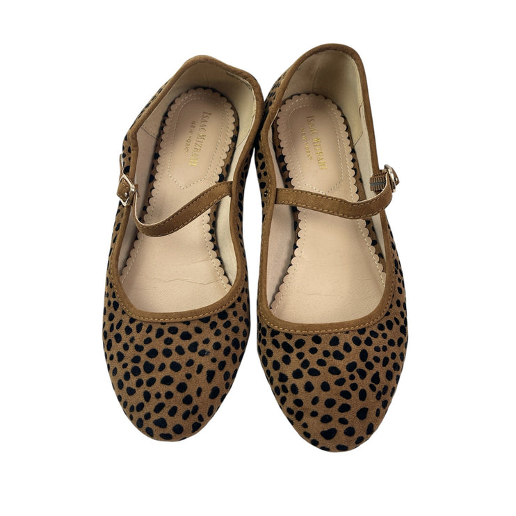Isaac Mizrahi Brown Leopard Slip On Almond Toe Ballet Mary Jane Flats Shoes 7.5