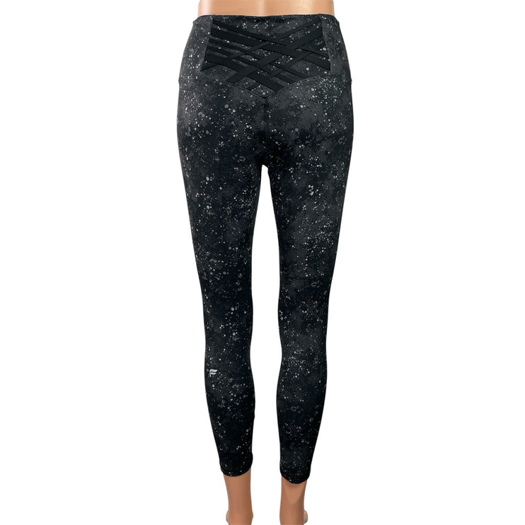 NEW Fabletics Define PowerHold Black Splatter High-Waist Active Leggings Pants S