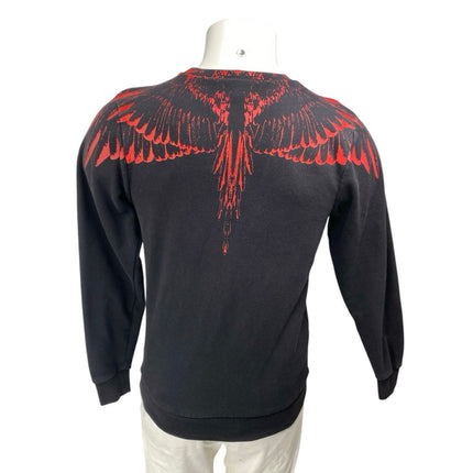 Marcelo Burlon Men's Black Red Icon Wing Long Sleeve Sweatshirt Sweater Top XXS