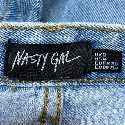 Nasty Gal Women's Blue Light Wash High Waisted Straight Leg Denim Jeans Size 4