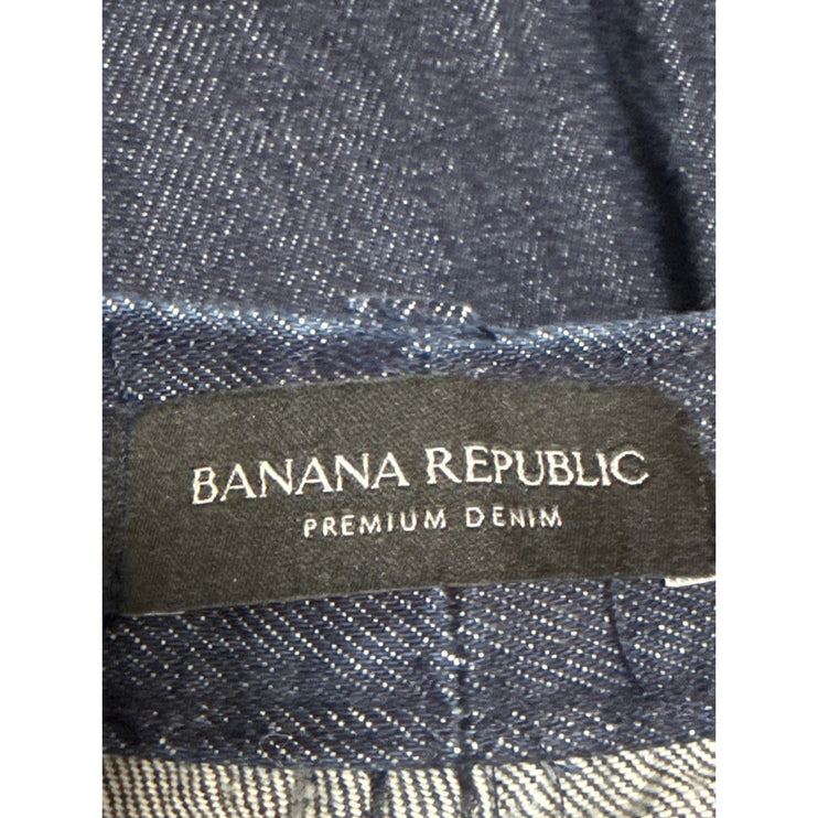 Banana Republic Womens Navy Blue High Rise Wide Leg Baggy Trousers Pants Size 24