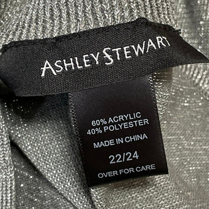 Ashley Stewart Silver Metallic Glitter Cold Shoulder Halter Tunic Dress 22/24