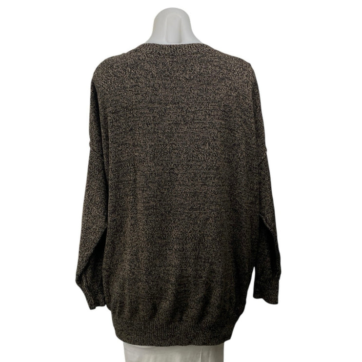 BCBGeneration Women's Gray V Neck Pullover Knit Long Sleeve Sweater Top Size M