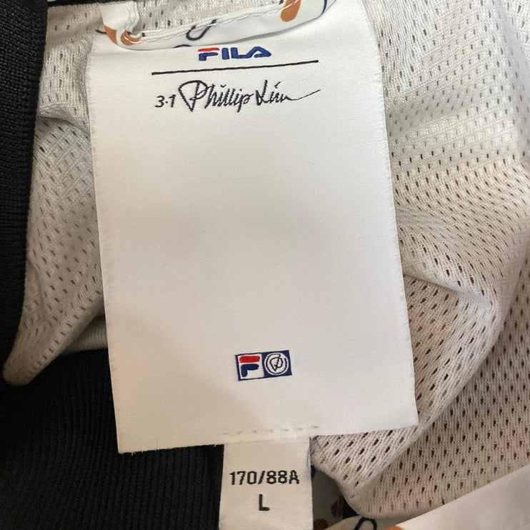 FILA X 3.1 Phillip Lim Womens Multicolor Zip Up Long Sleeve Logo Bomber Jacket L