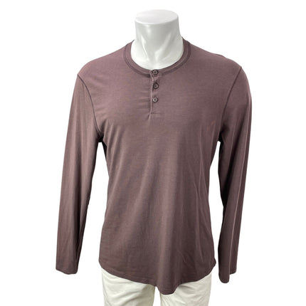 Lululemon 5 Year Basic Men's Purple Taupe Long Sleeves Henley Tee T-Shirt Top M