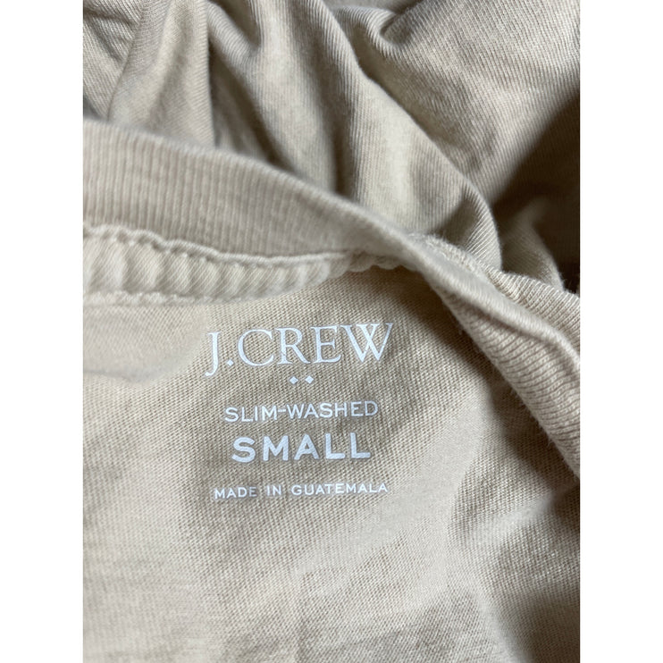 J.Crew Broken In Short Sleeve Pocket Men's Beige Slim Basic Tee T-Shirt Top Sz S