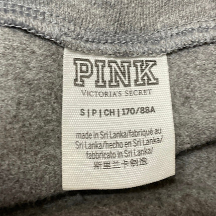 Pink Victoria's Secret Gray Check Logo Long Sleeve Sweater Sweatshirt Top Size S