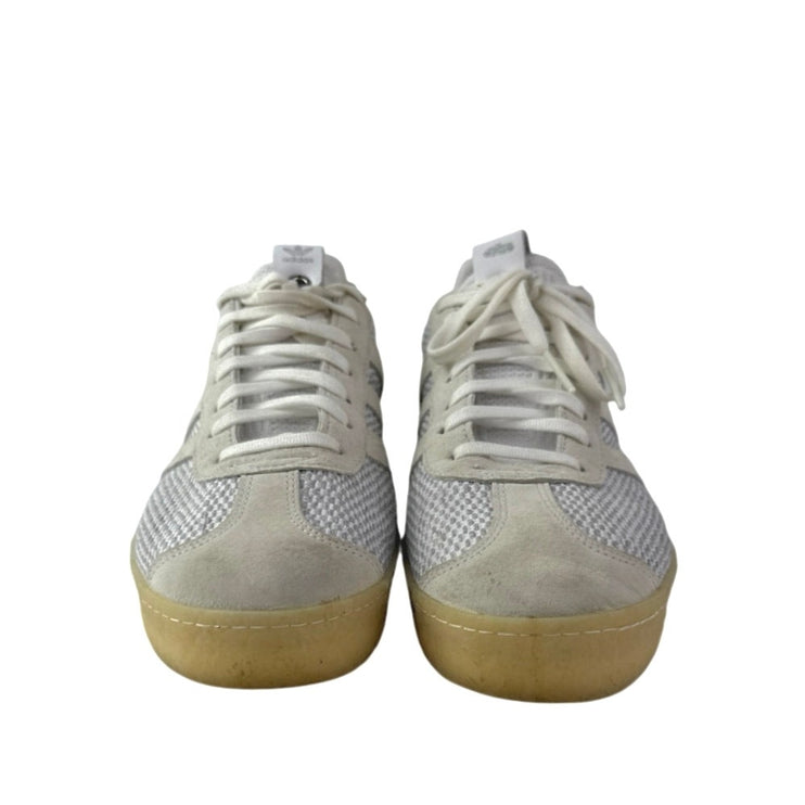 Adidas Gazelle Men's White Blue Suede Lace Up Low Top Sneakers Shoes Size 7.5