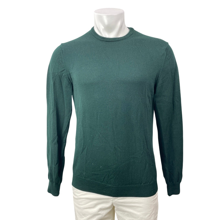 Octobre Edition 100% Merino Wool Mens Dark Green Long Sleeves Knit Sweater Top L
