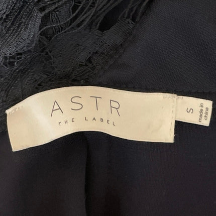 ASTR The Label Navy Blue Black Lace Trim Sleeveless V Neck Mini Bodycon Dress S
